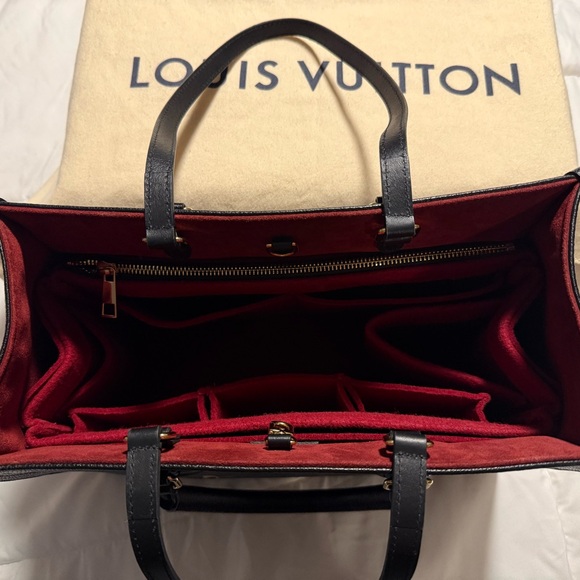 Louis Vuitton Black and Cream Floral Monogram Tote - Picture 2 of 9